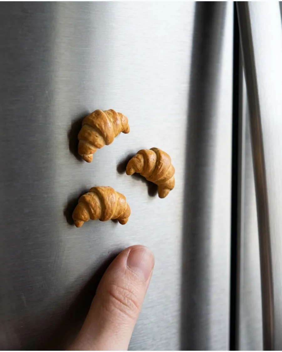 1. Mini Croissant Clay Magnet