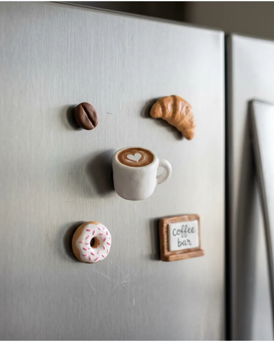 10. Cup of Coffee Clay Magnet