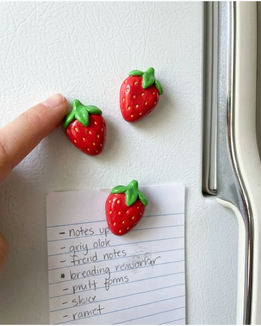 11. Strawberry Clay Magnet