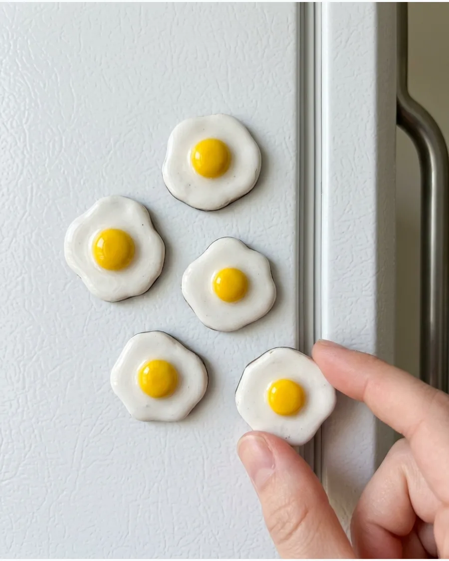 2. Fried Egg Fridge Magnet