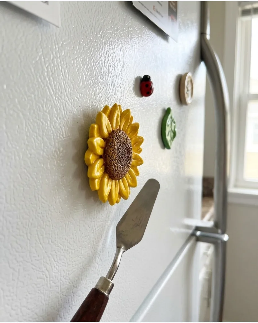 25. Sunflower Clay Magnet