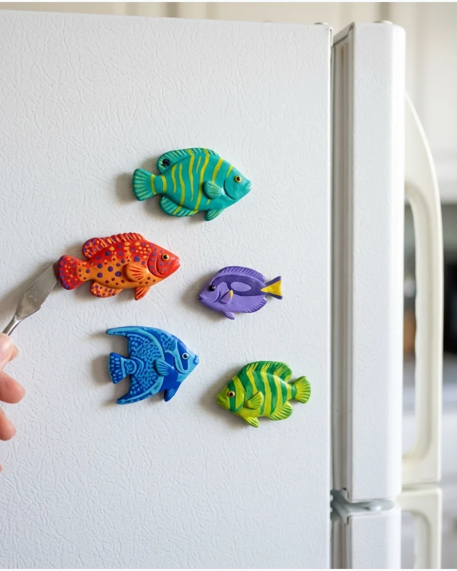 35. Colorful Fish Clay Magnet