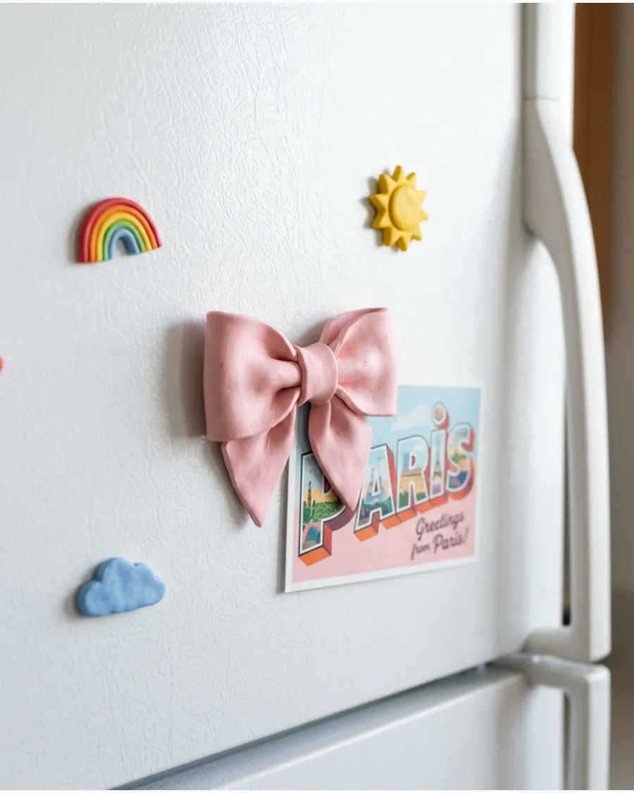 45. Bow-Shaped Clay Magnet