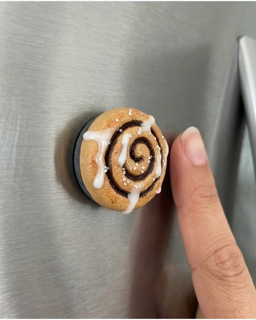 6. Cinnamon Roll Clay Magnet