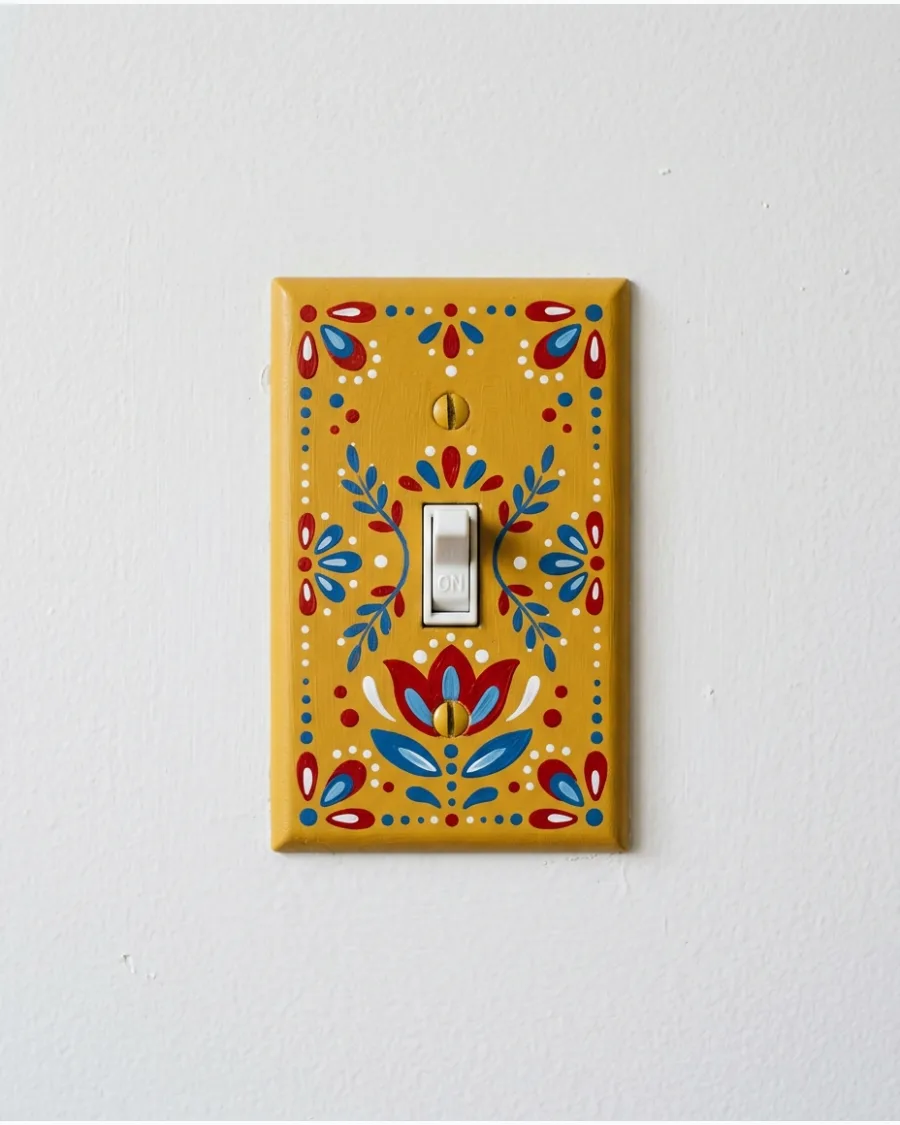 20. Folk-Art Floral Switch Plate