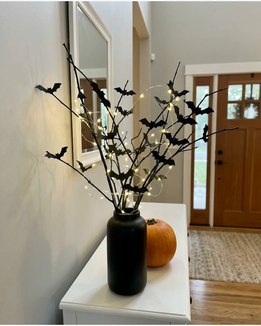 13. Spooky Bat Branch Centerpiece