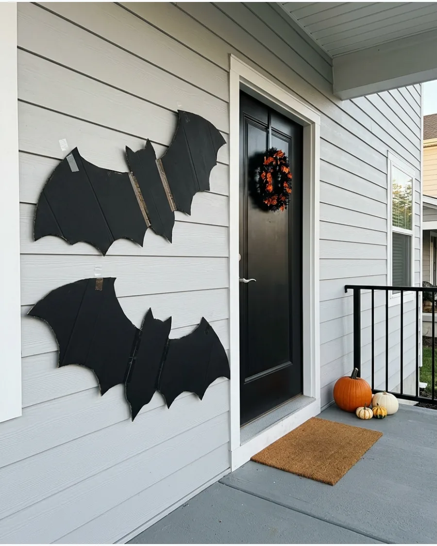14. Giant Cardboard Porch Bats