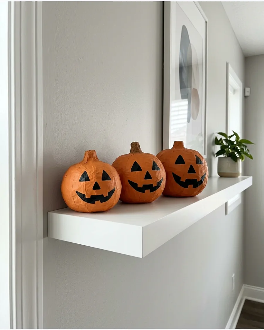 31. Retro Paper-Mâché Pumpkins