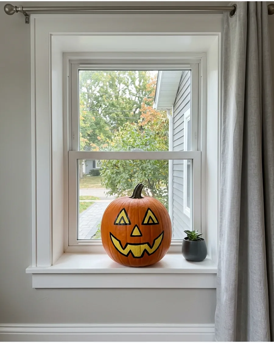 35. Painted Vintage Pumpkin Faces