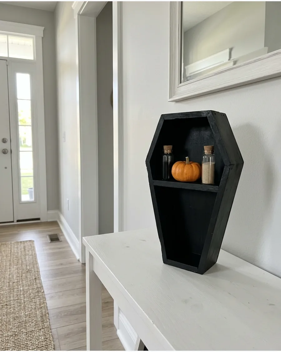 43. DIY Coffin Shelf
