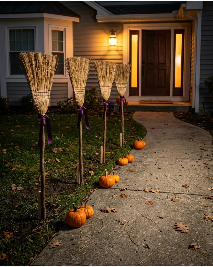 28. Brooms Lining the Walkway