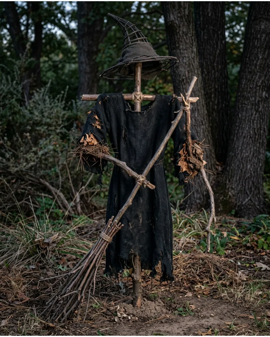 3. Life-Size Stick Witch