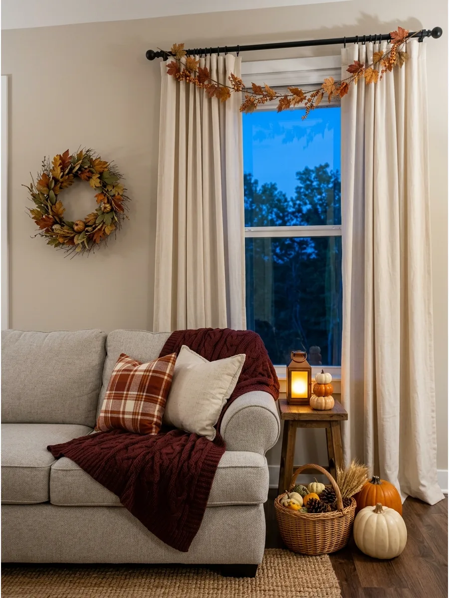 2. Drape a Textured Throw Across the Sofa
