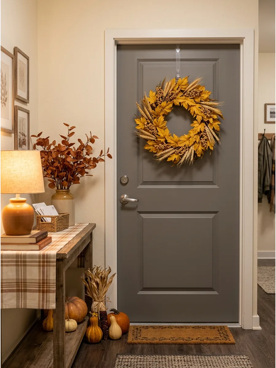 20. Hang a Lightweight Fall Wreath