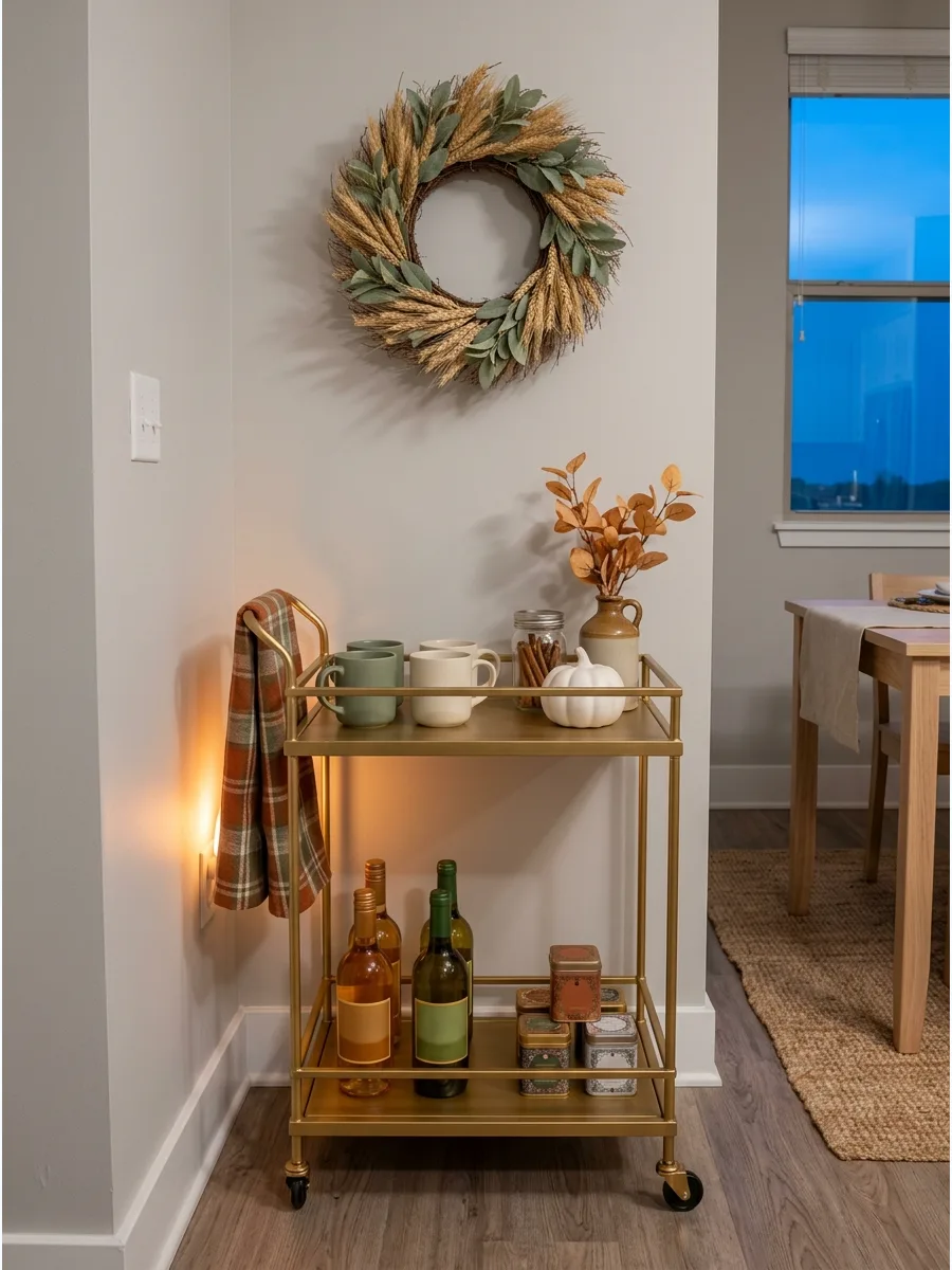 38. Turn a Bar Cart Into a Fall Beverage Station