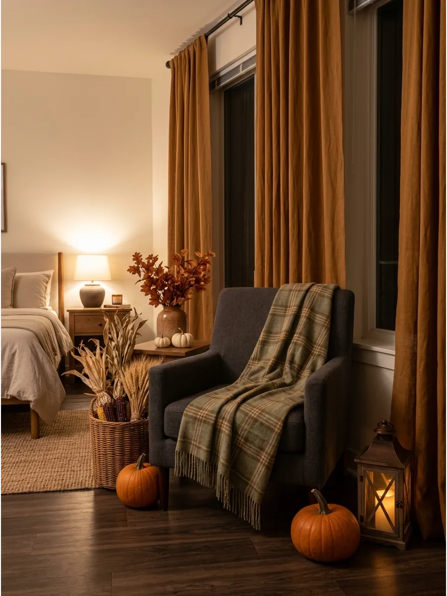 55. Add a Plaid Throw to a Bedroom Chair