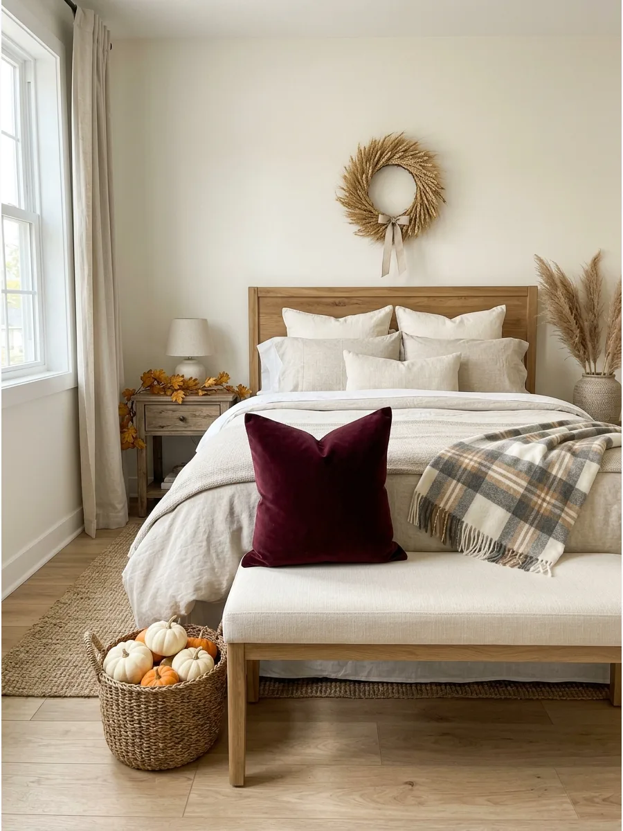 60. Create a Moody Burgundy Bedroom Accent