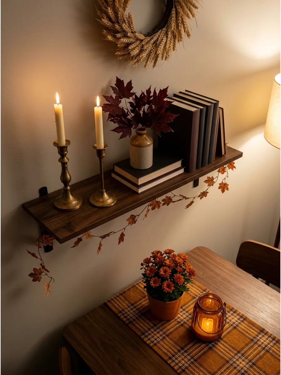 73. Create a Burgundy and Brass Shelf