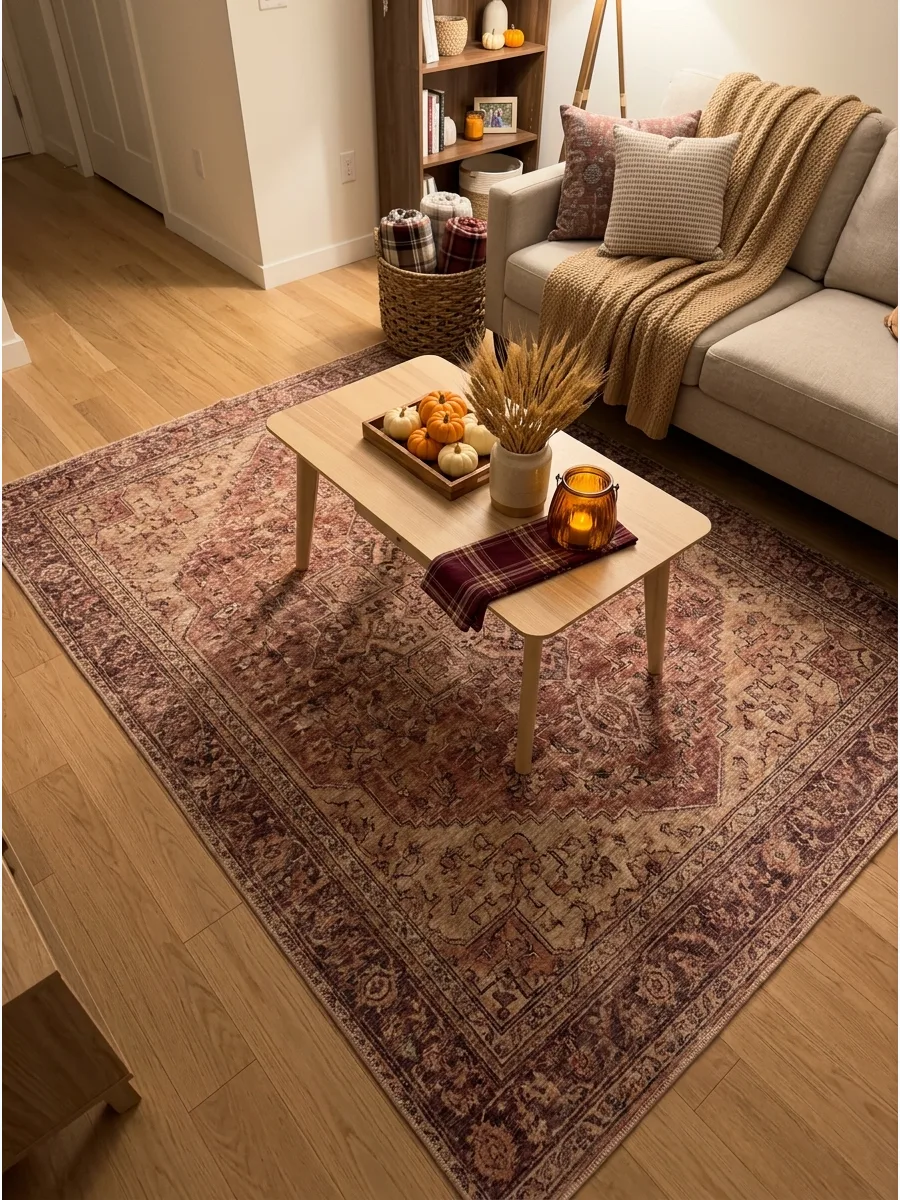 8. Add a Vintage-Inspired Area Rug