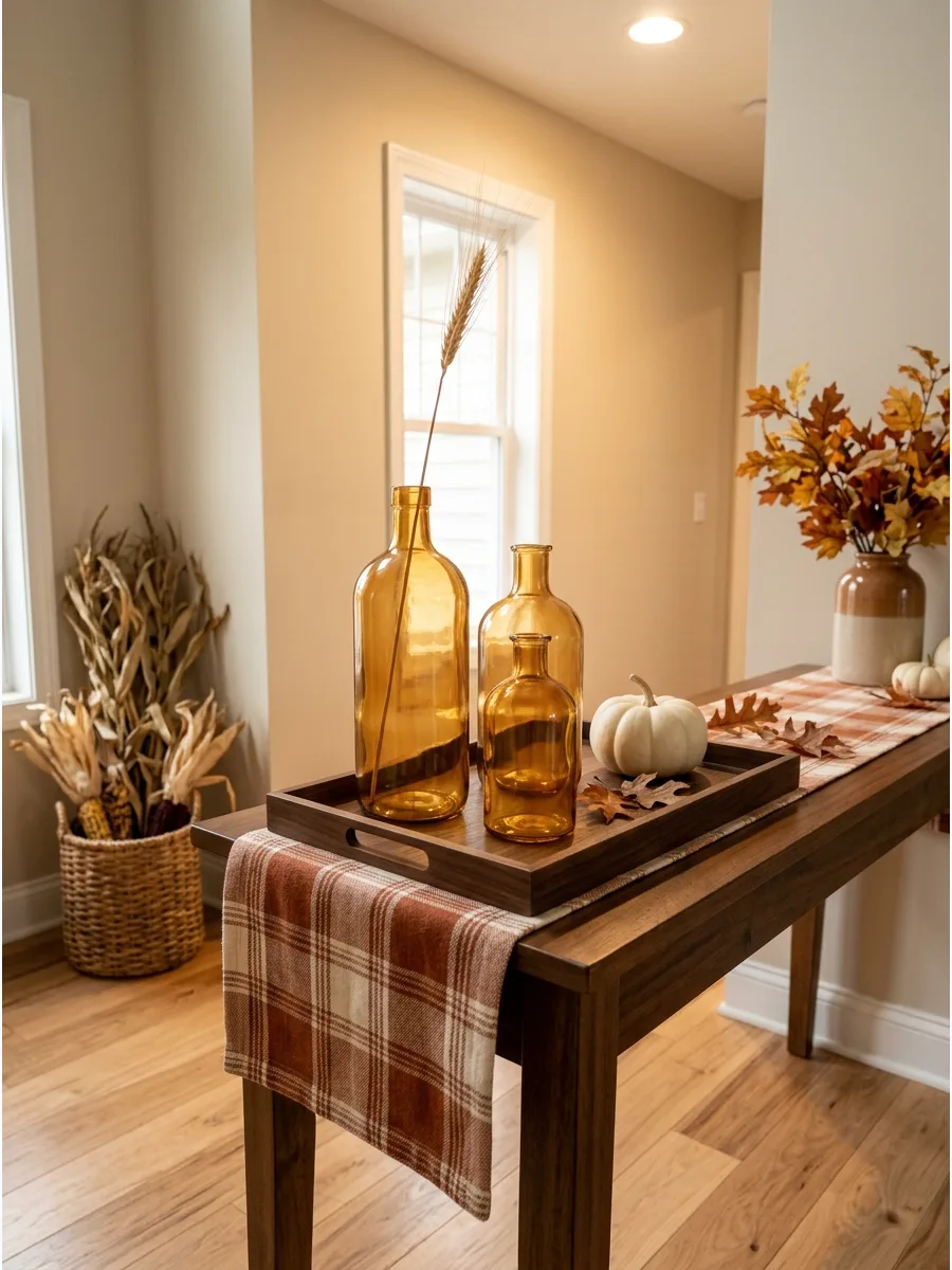 11. Amber Glass Entryway Vignette