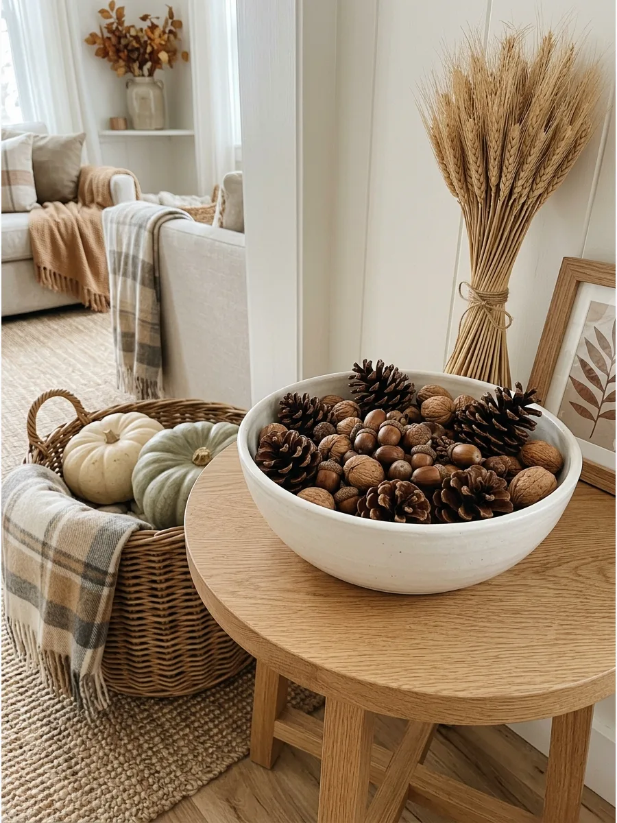 12. Simple Acorn and Pinecone Bowl