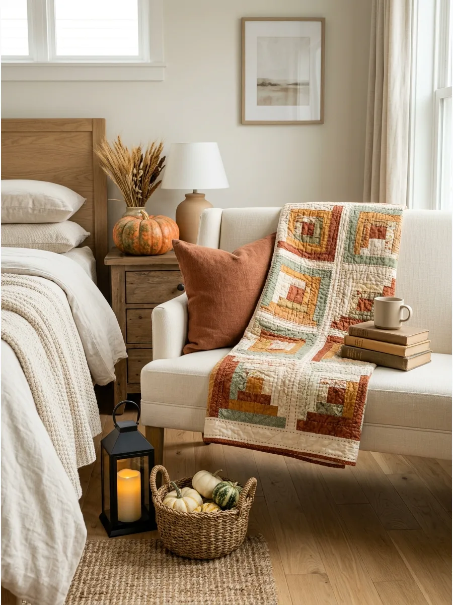 15. Vintage Quilt Over the Sofa