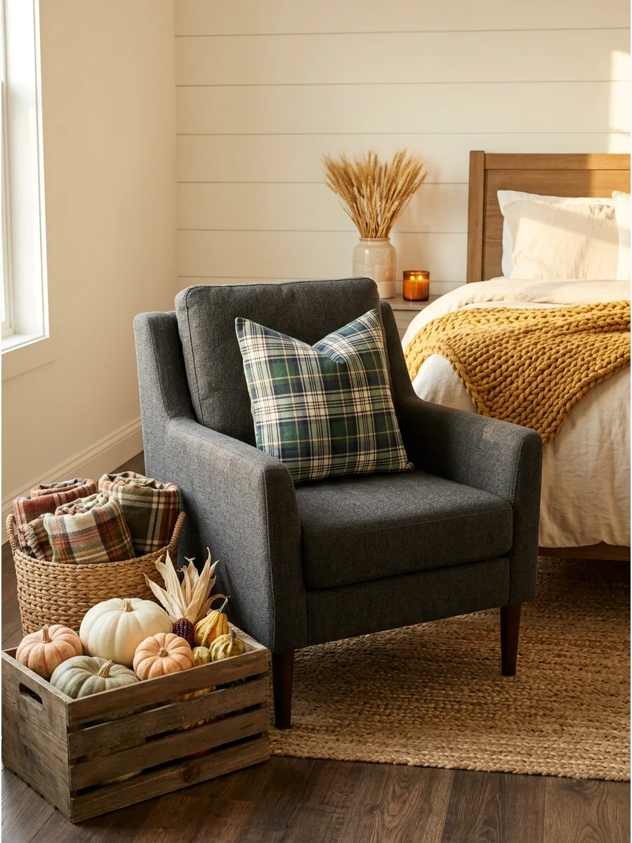 25. Plaid Accent Chair