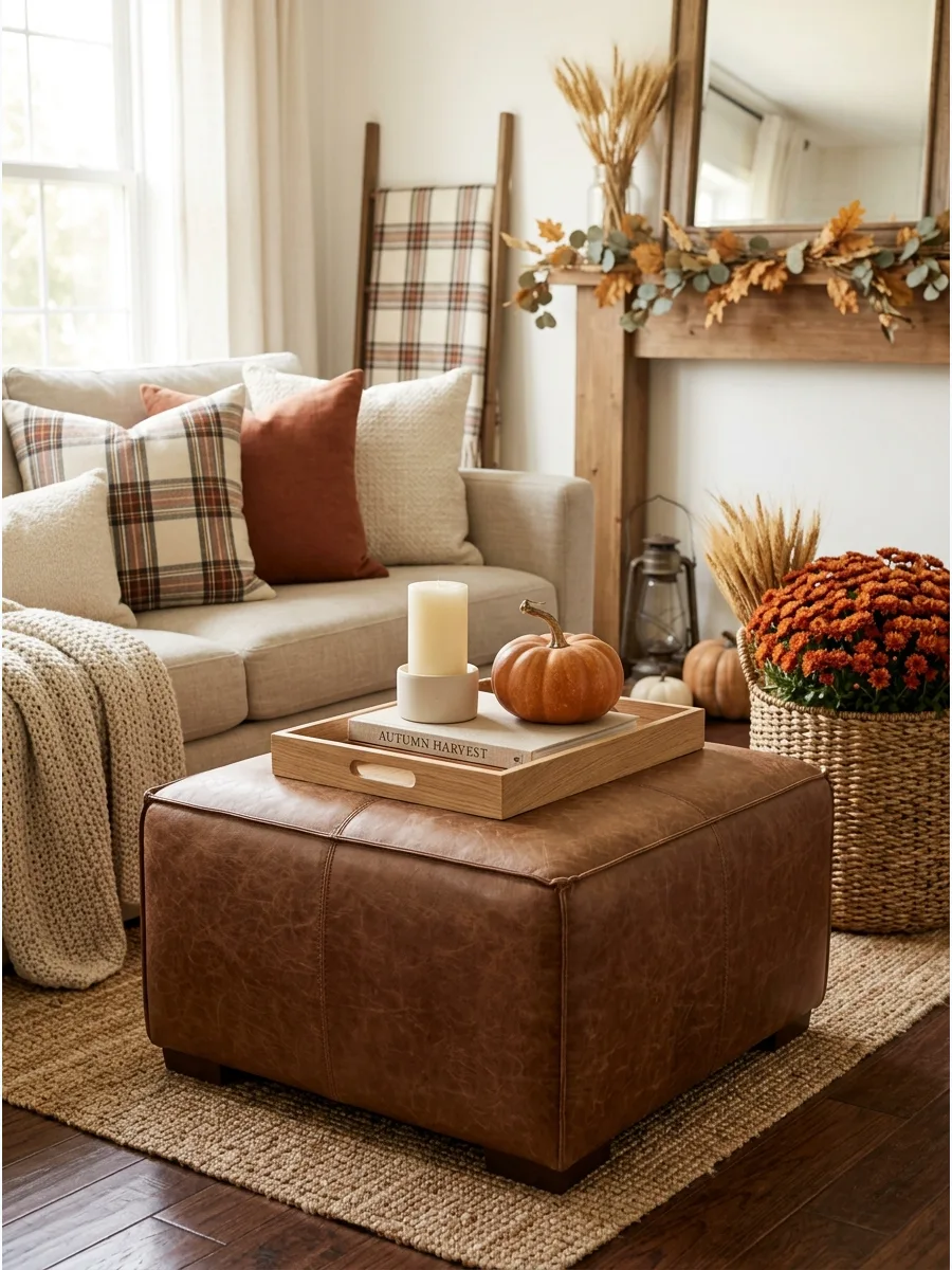 29. Textured Ottoman Styling