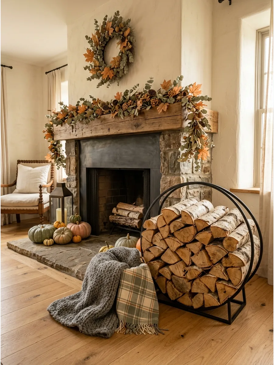 36. Stacked Firewood Display