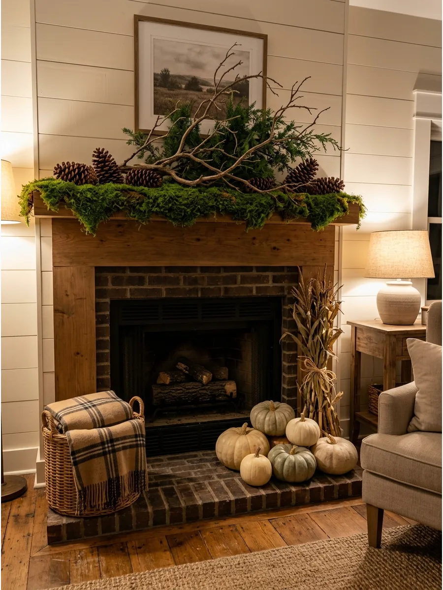 40. Natural Woodland Mantel