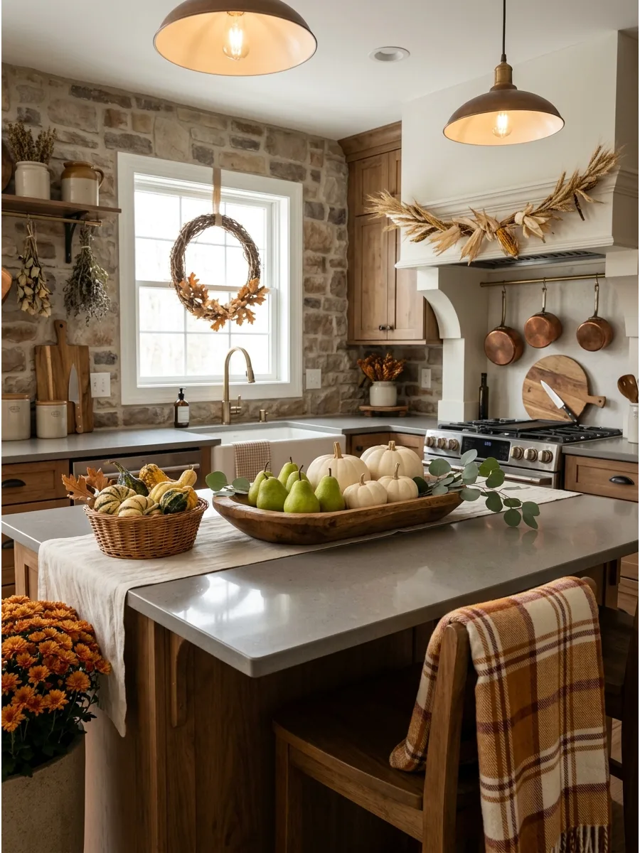 47. Fall Kitchen Island Centerpiece