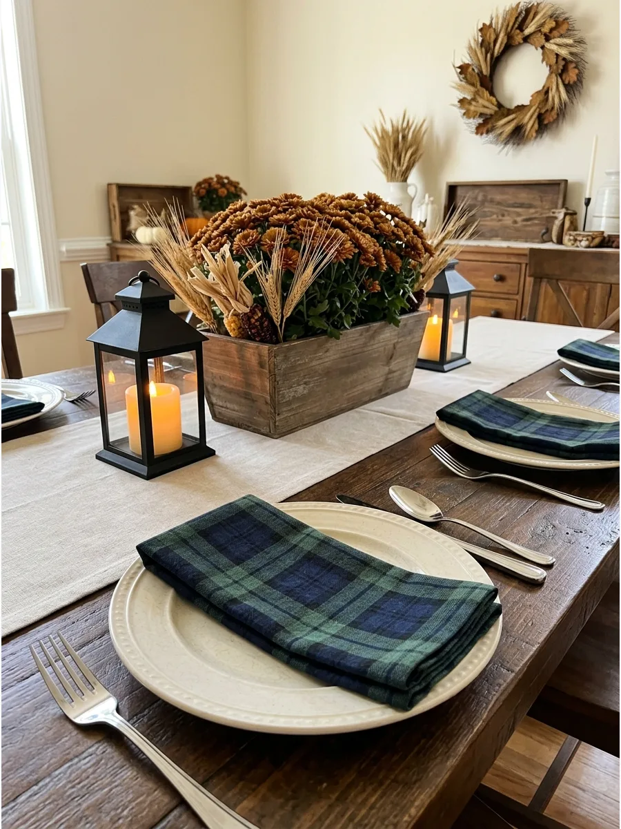58. Plaid Napkin Details