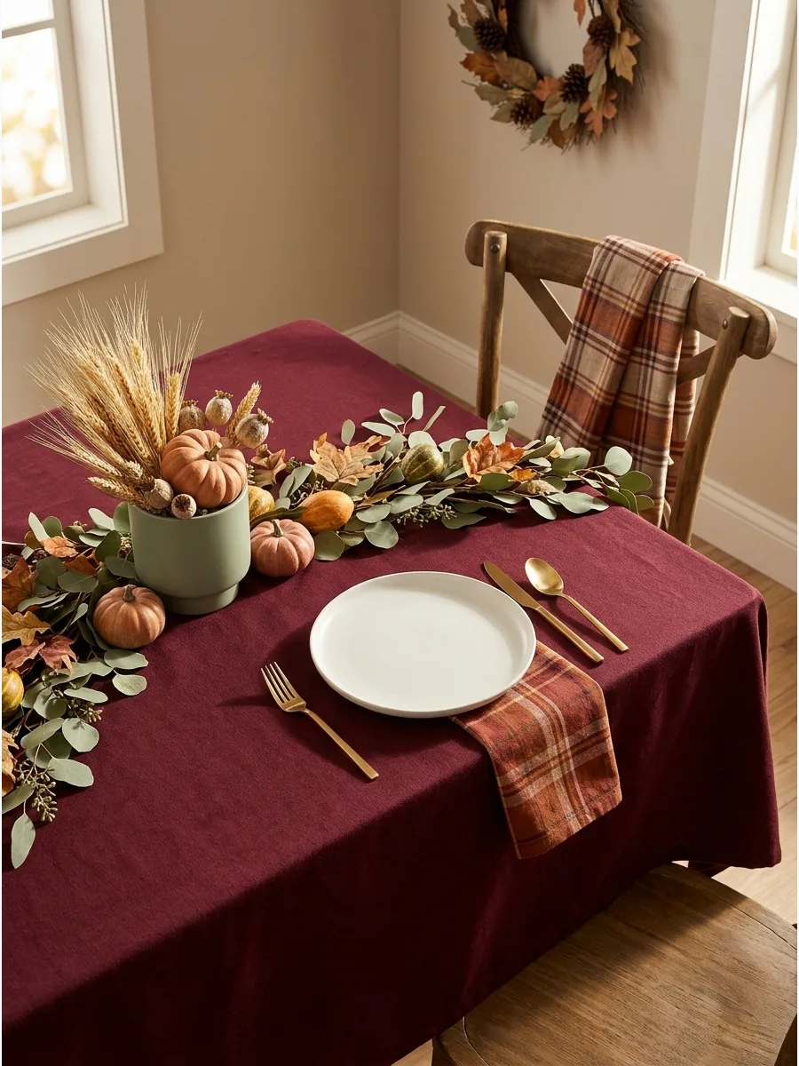60. Dark Burgundy Tablecloth