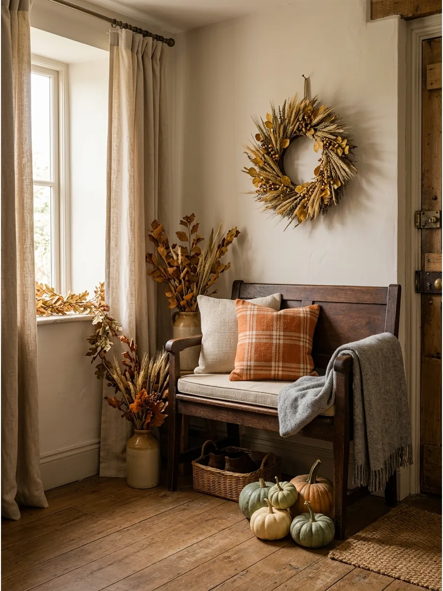 7. Cozy Entryway Bench
