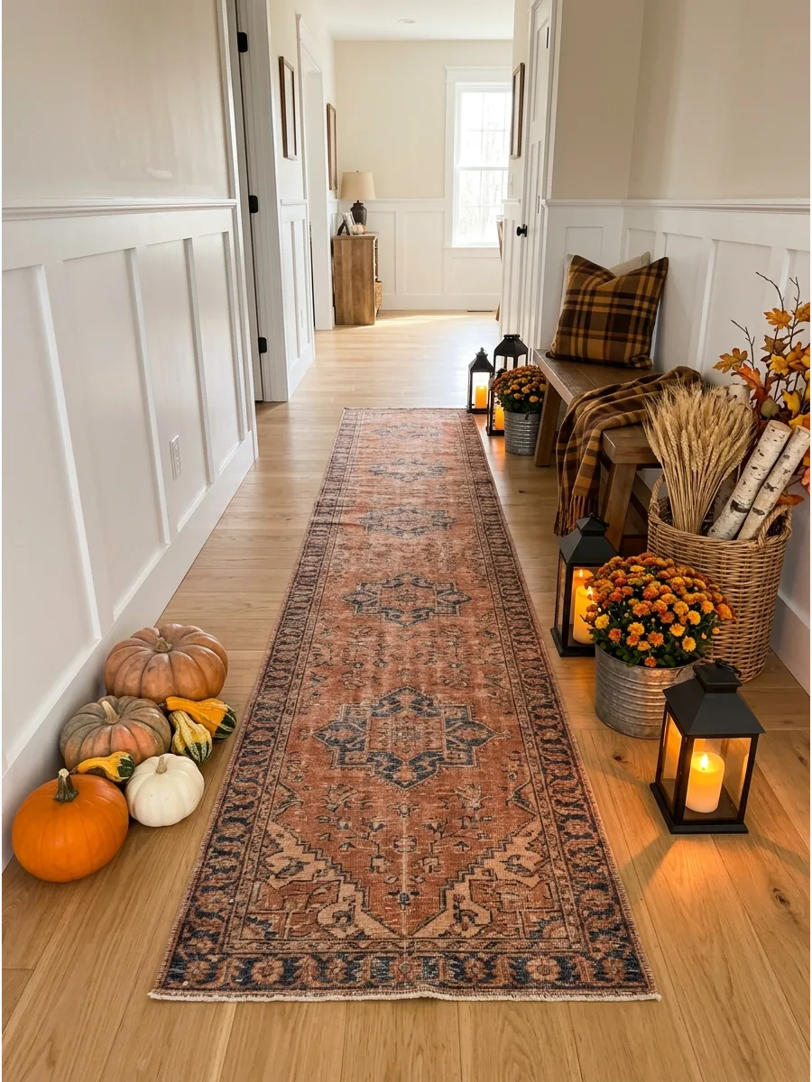9. Warm-Toned Hallway Runner