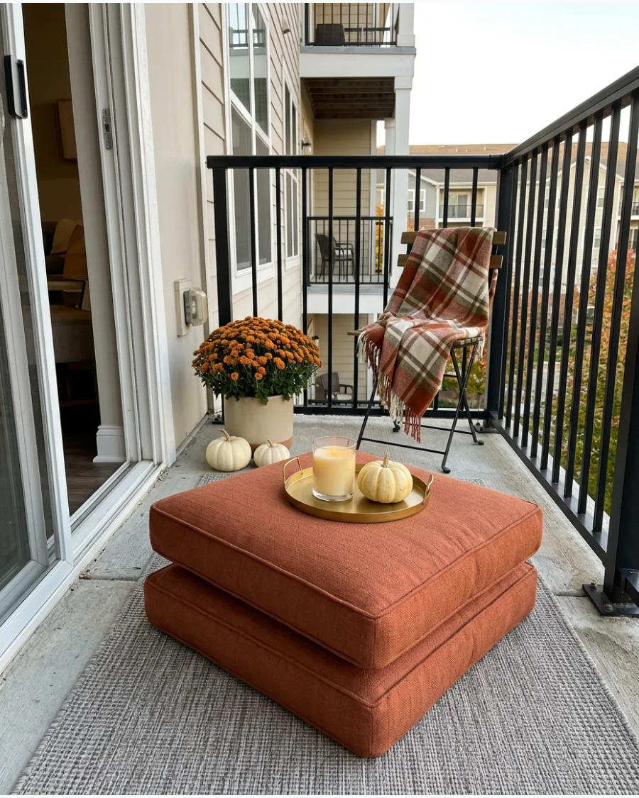18. Fall Balcony Floor Cushions