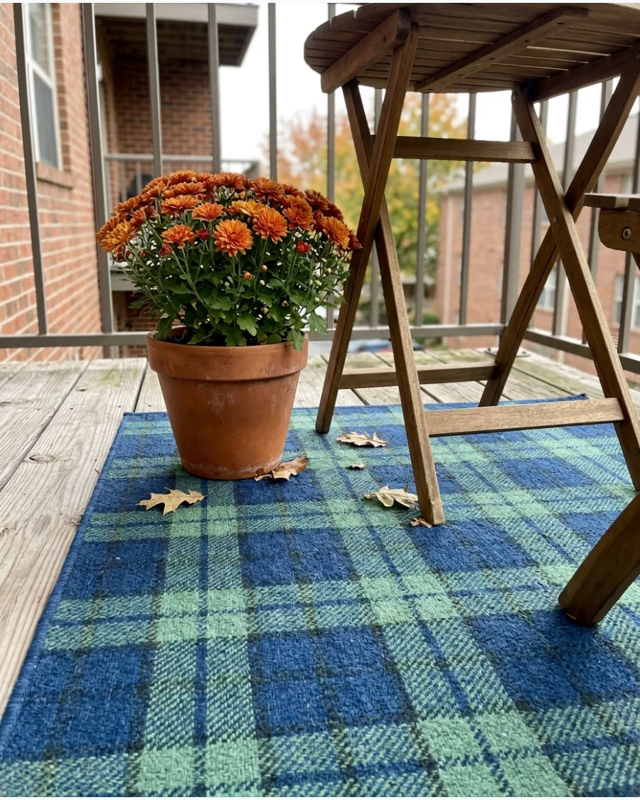 2. Plaid Fall Balcony