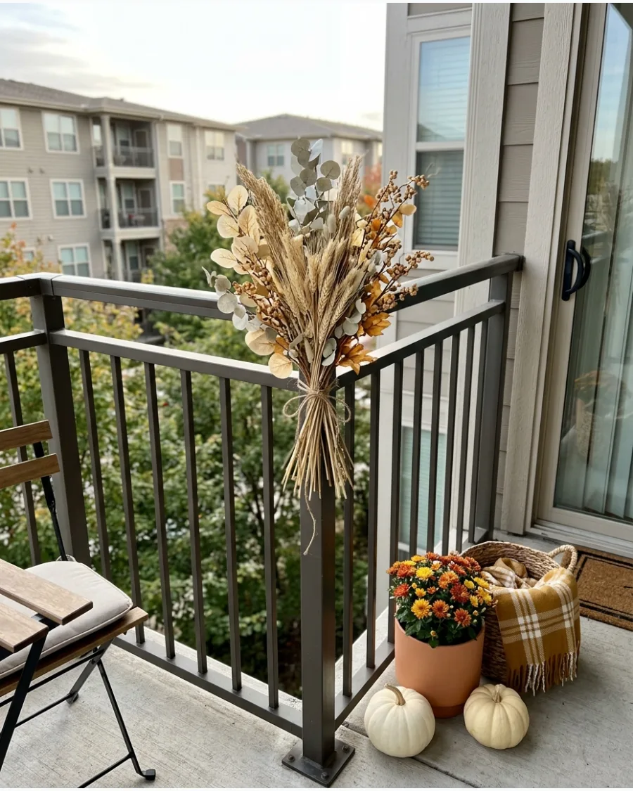 35. Dried-Look Floral Railing