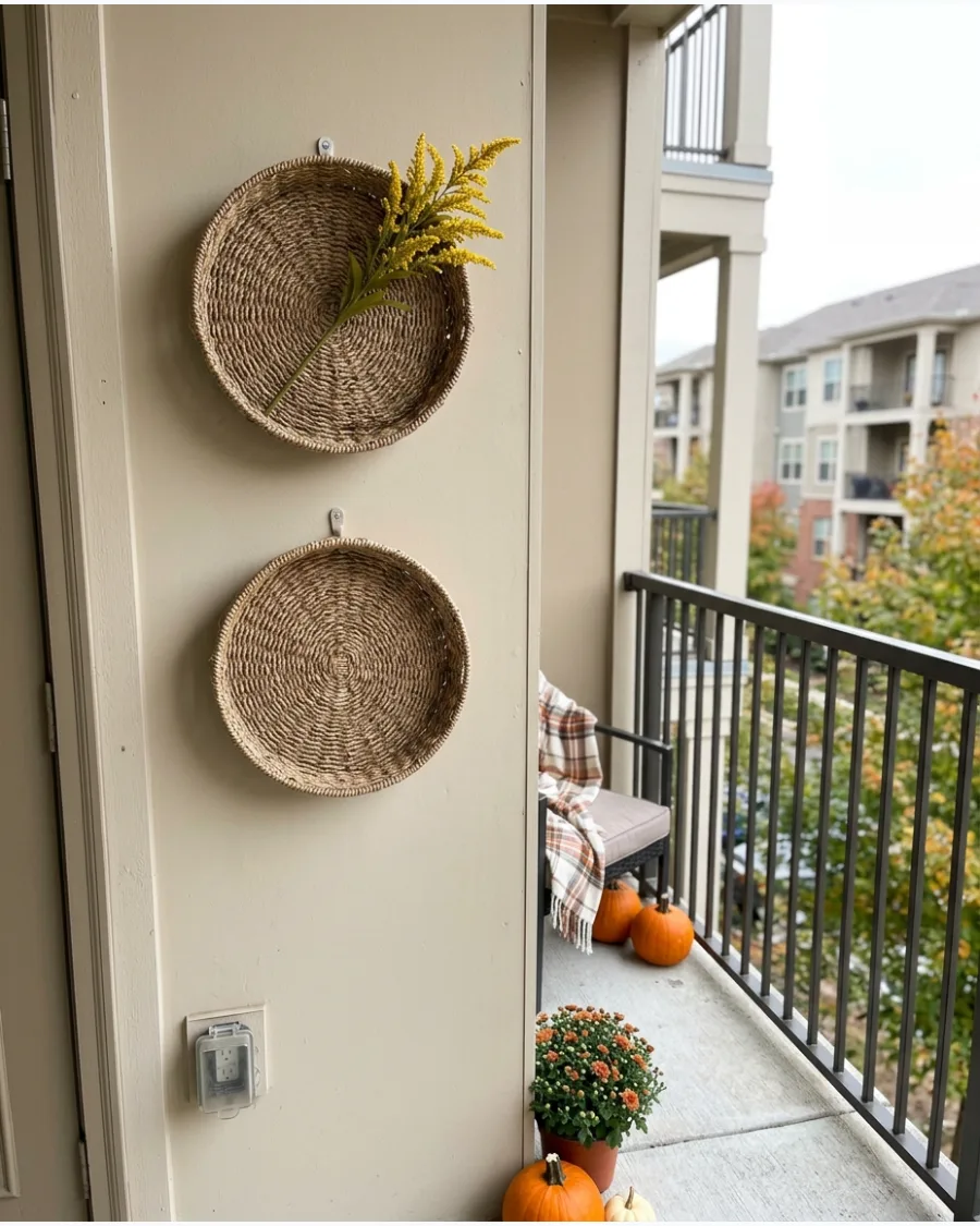 36. Woven Basket Railing Display