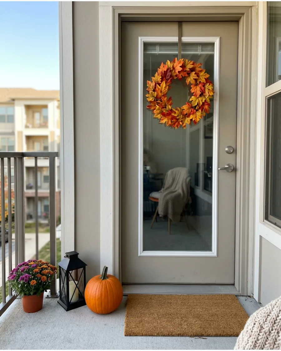 50. Fall Balcony Door Display