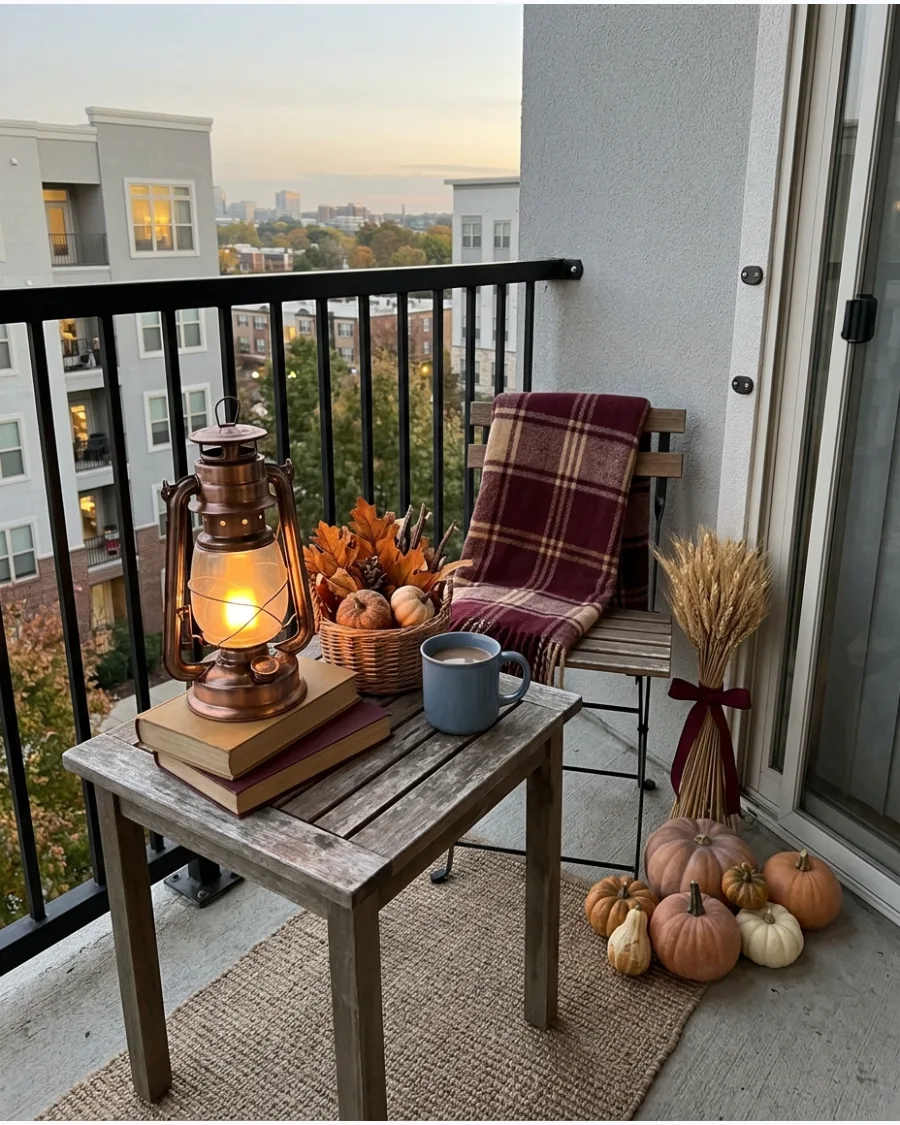 9. Vintage-Inspired Fall Balcony