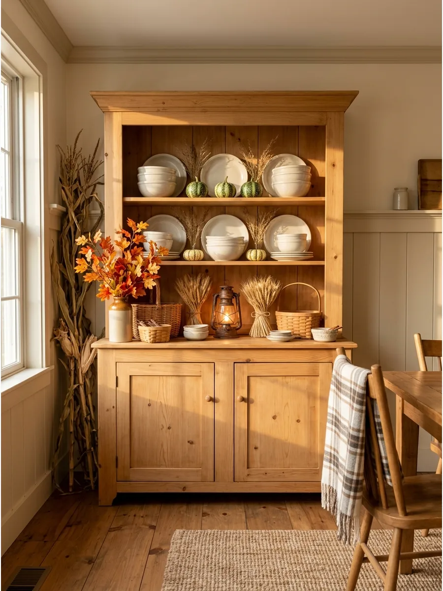 24. Natural Wood Hutch Styling