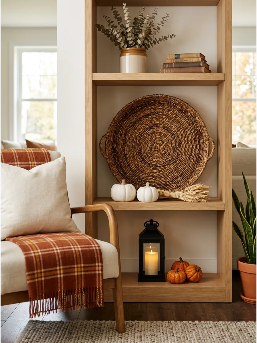 24. Layered Woven Basket Display