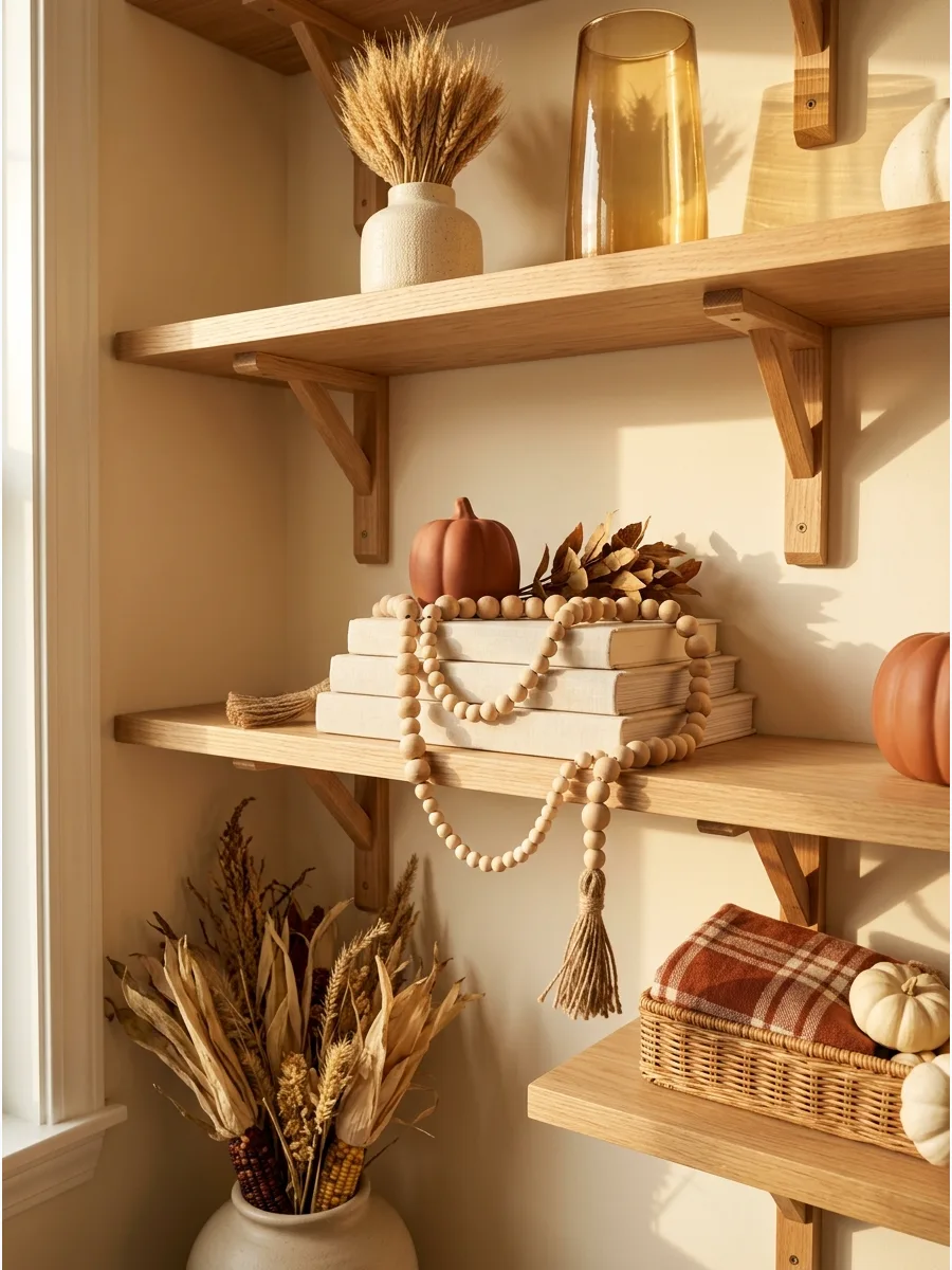 26. Layered Wood Bead Garlands