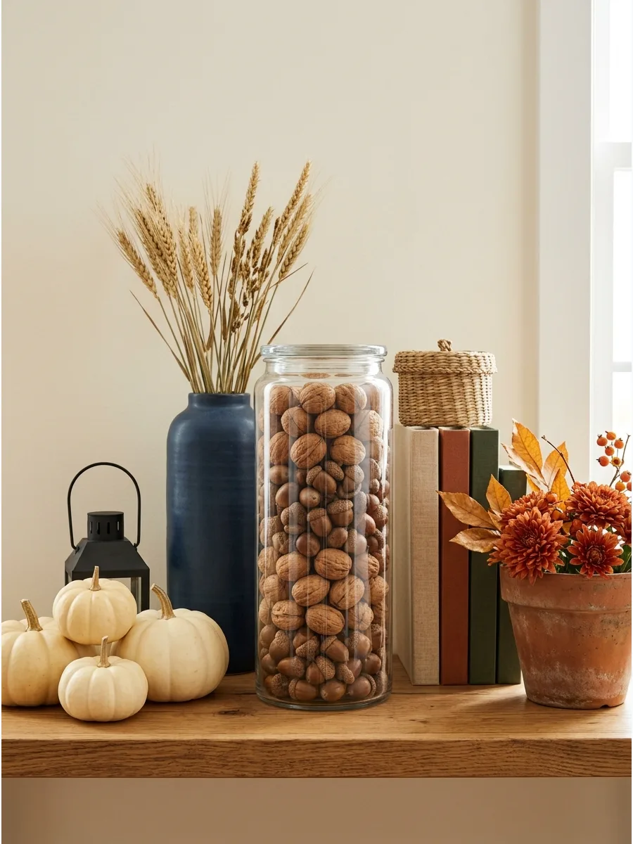29. Acorn and Walnut Glass Jar