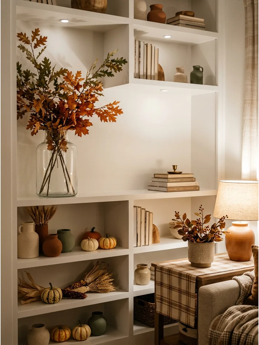32. Asymmetrical Built-In Shelves