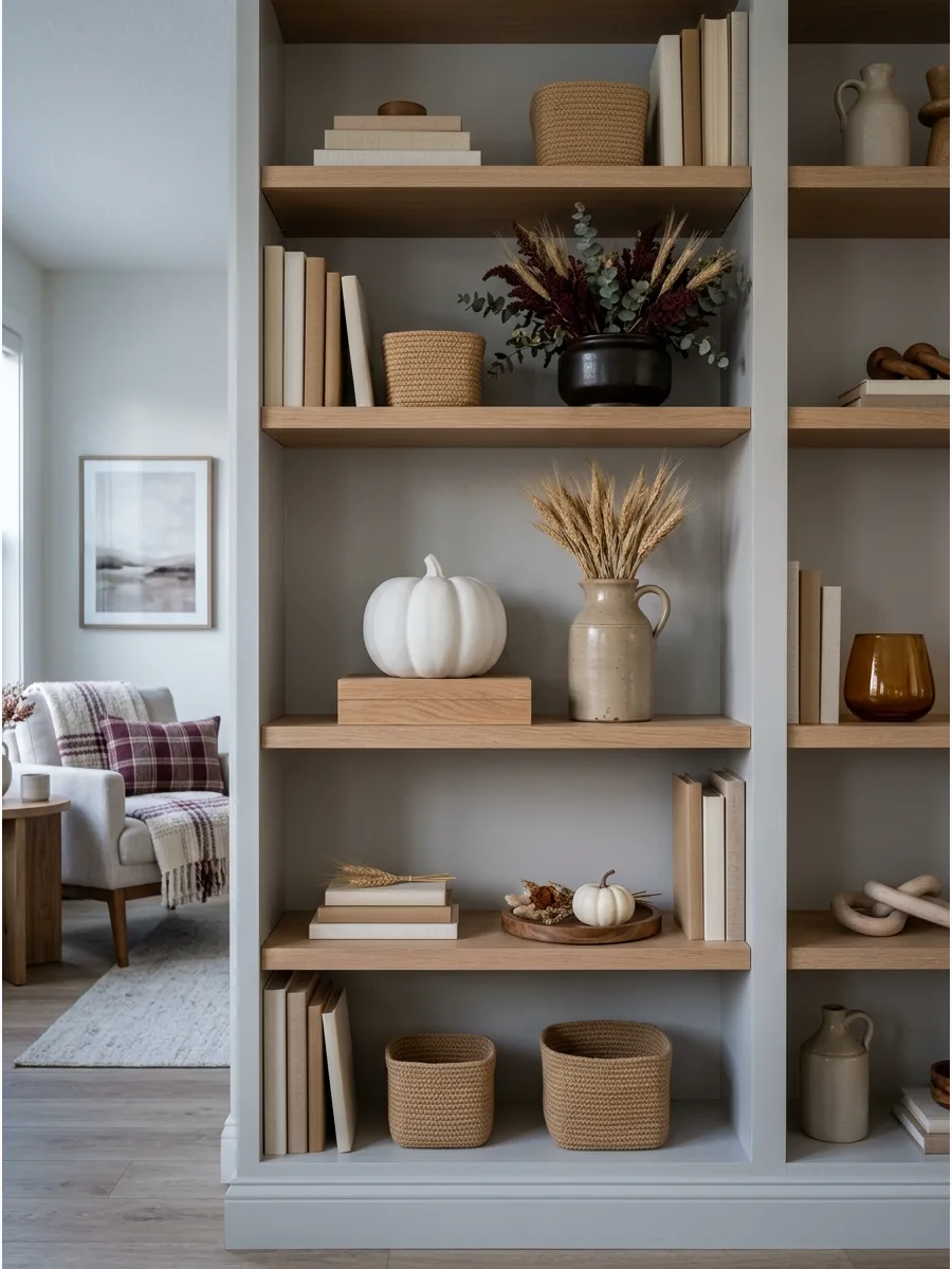 4. Neutral Fall Bookshelf