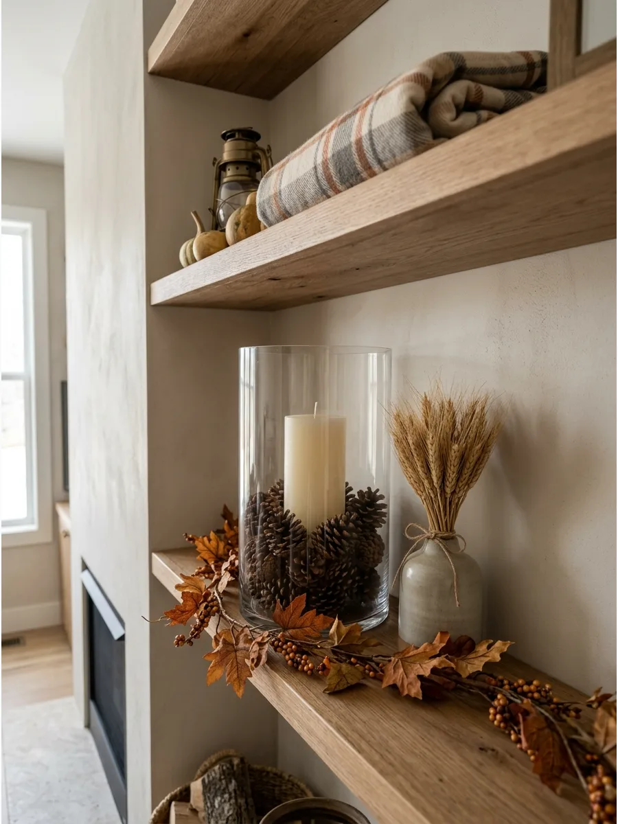 47. Pinecone and Candle Vignette