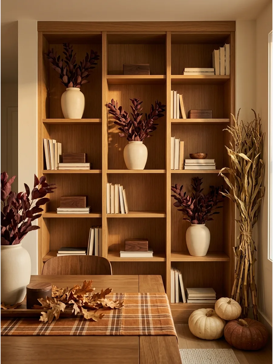 50. Coordinated Whole-Bookcase Display