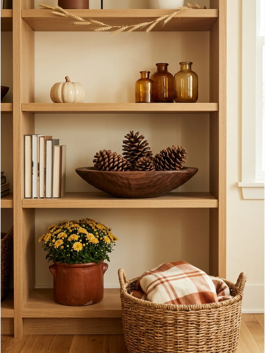 8. Sculptural Pinecone Bowl Display